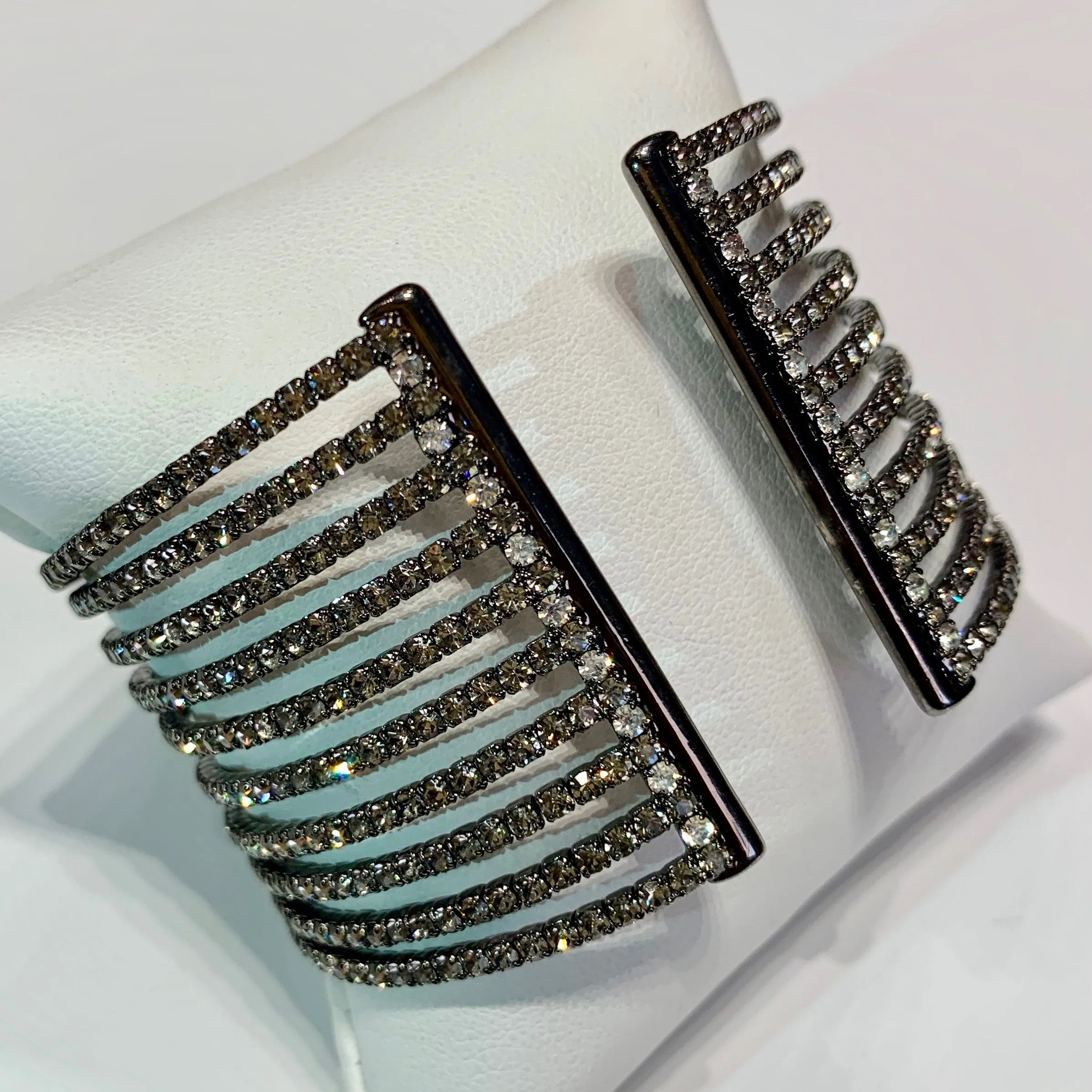 10 Row CZ Gap Bracelet, Black Rhodium