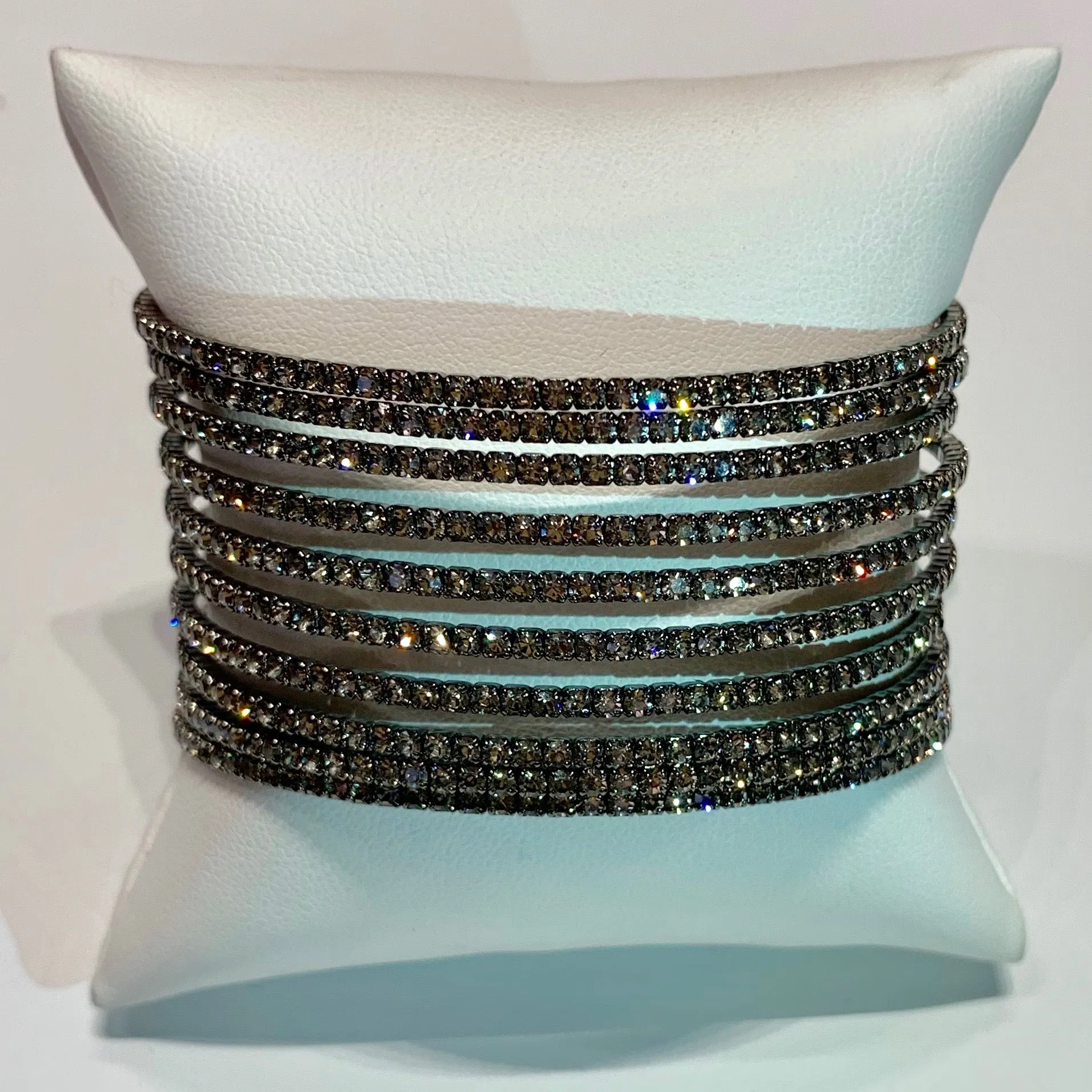 10 Row CZ Gap Bracelet, Black Rhodium