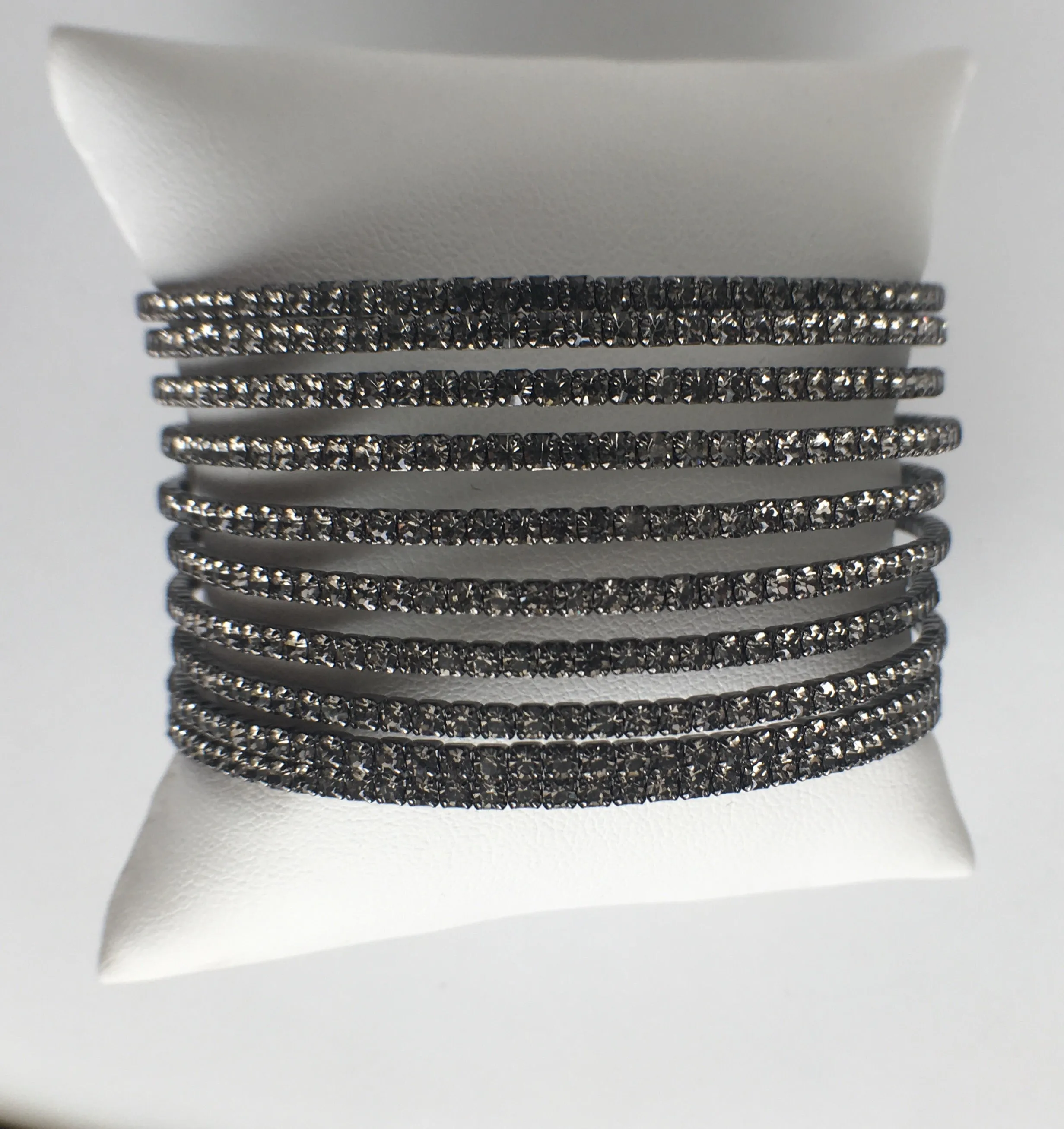 10 Row CZ Gap Bracelet, Black Rhodium