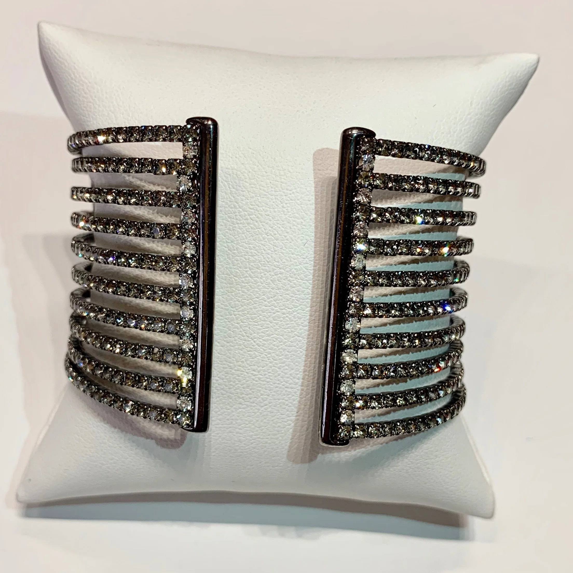 10 Row CZ Gap Bracelet, Black Rhodium
