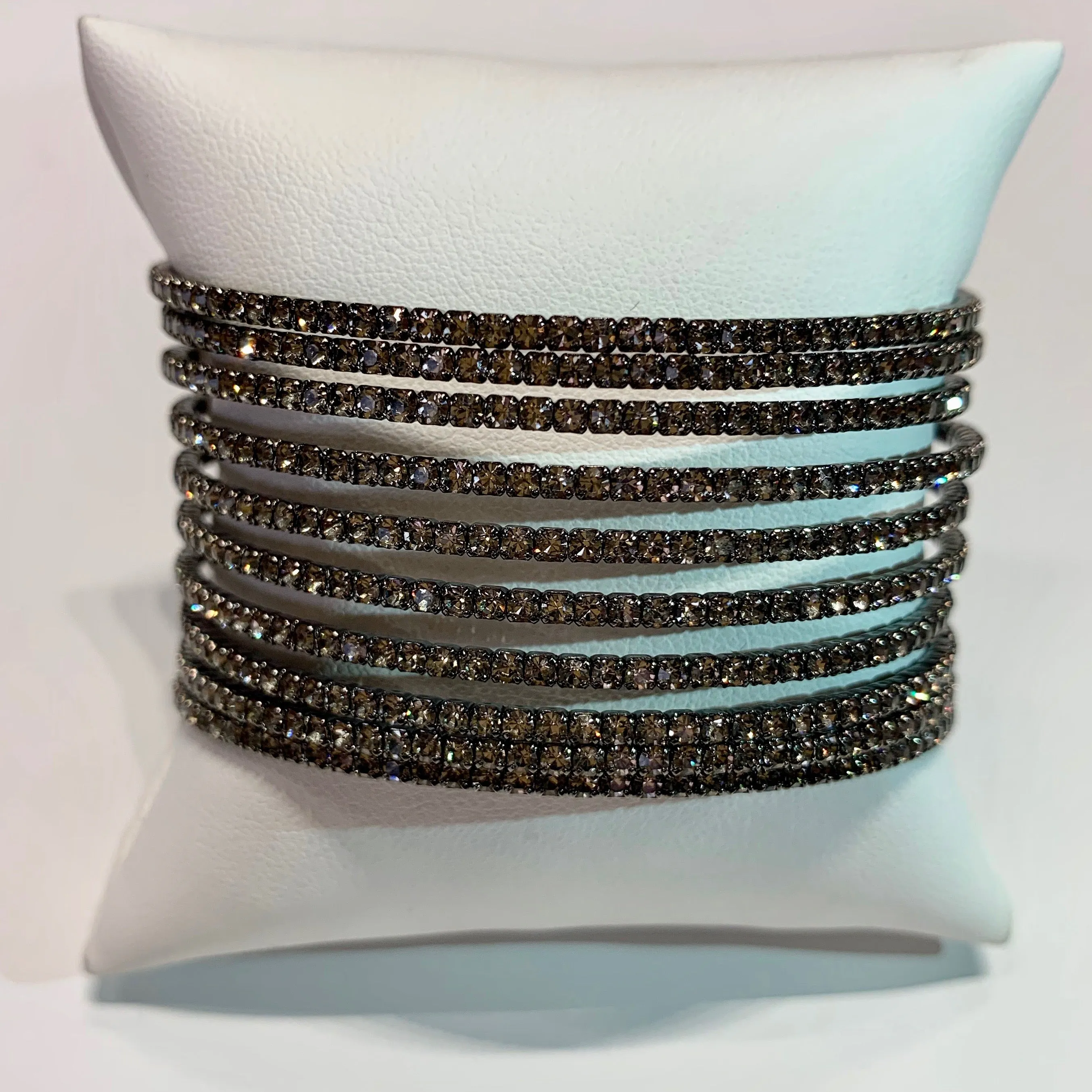 10 Row CZ Gap Bracelet, Black Rhodium