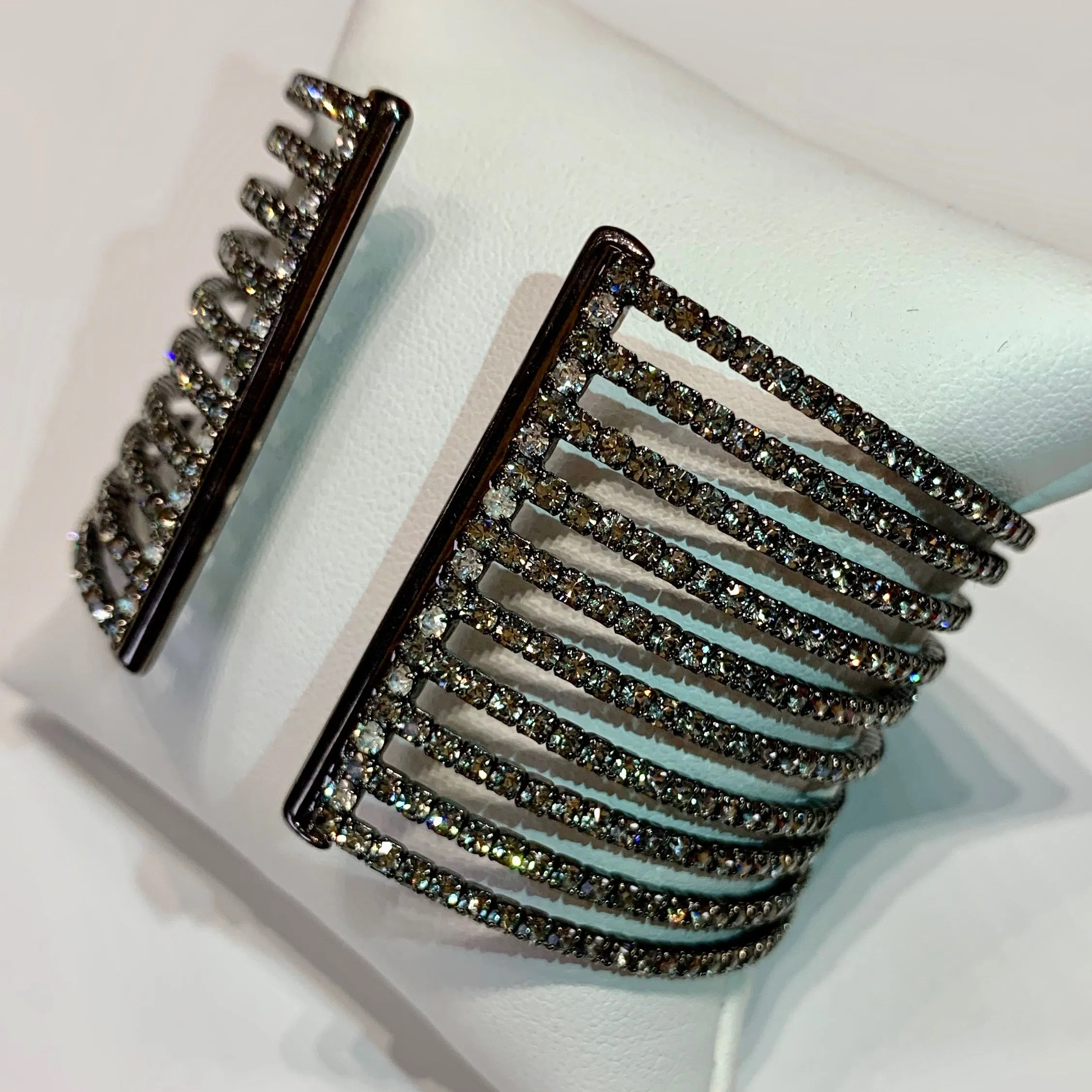 10 Row CZ Gap Bracelet, Black Rhodium