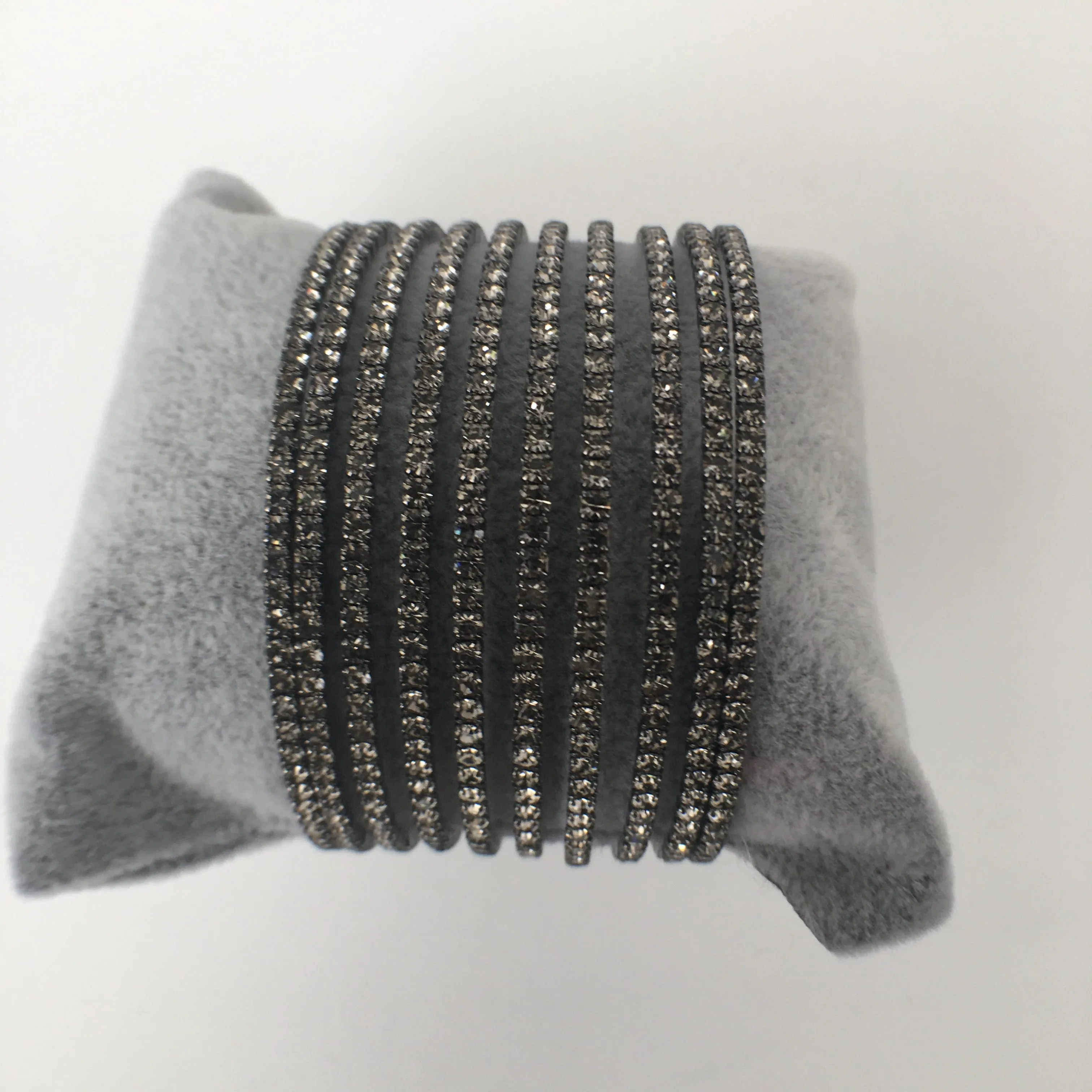 10 Row CZ Gap Bracelet, Black Rhodium