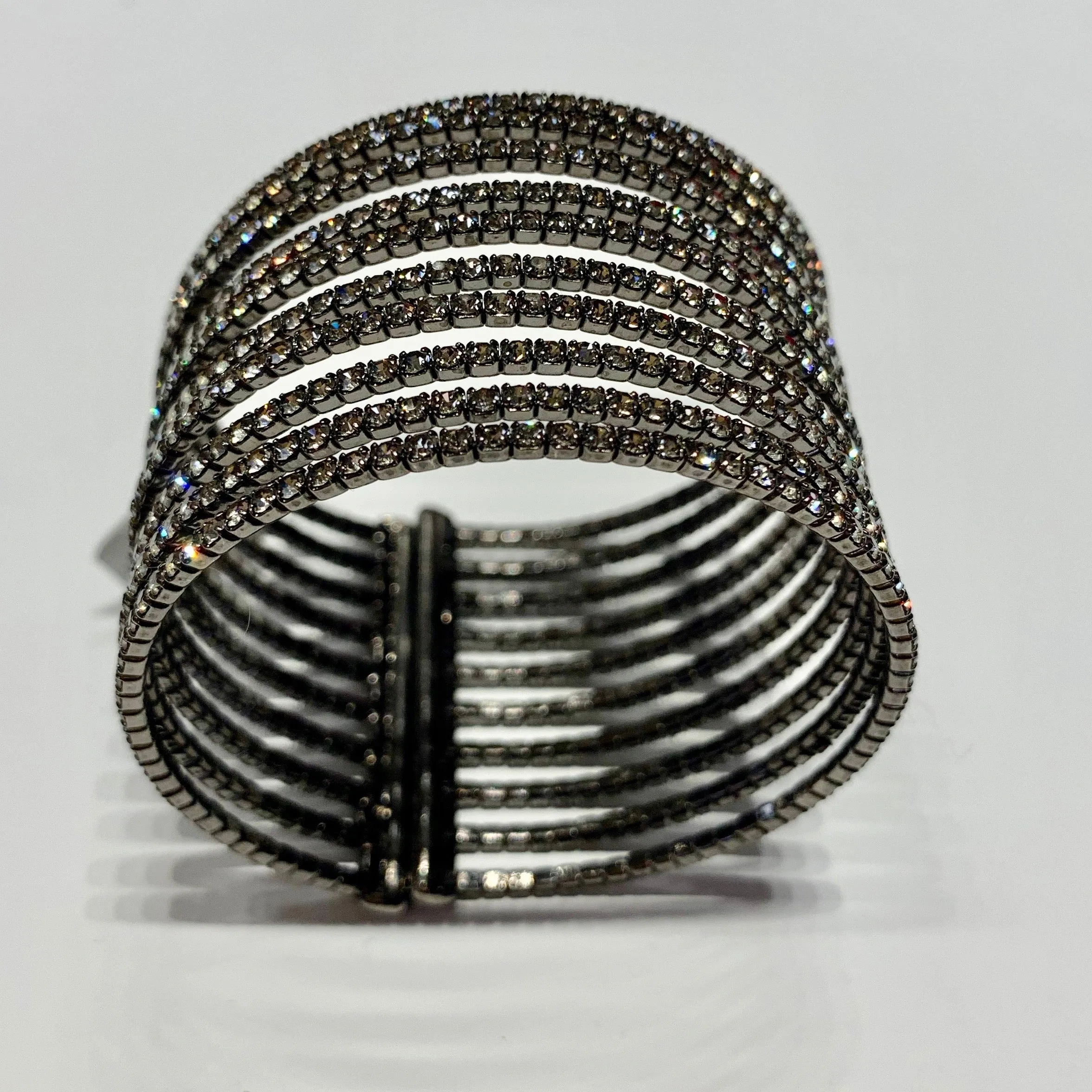 10 Row CZ Gap Bracelet, Black Rhodium