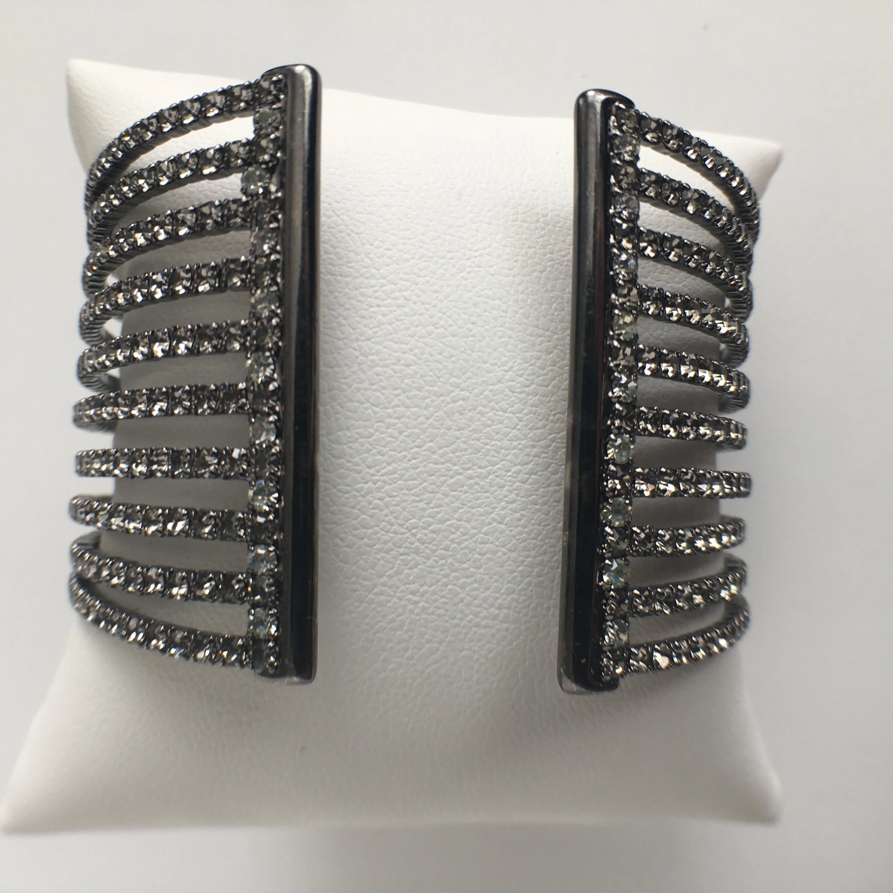 10 Row CZ Gap Bracelet, Black Rhodium