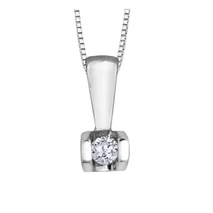10K White Gold (0.04ct) Tension Set Diamond Pendant