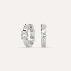 1/2 carat Oval Diamond Hoop Earrings
