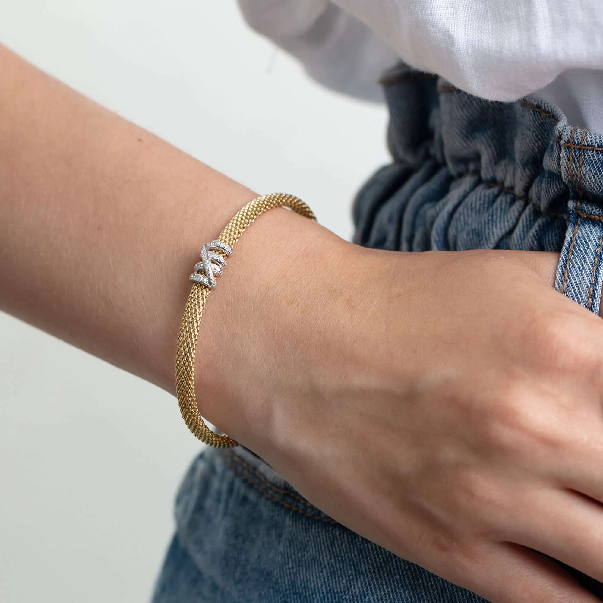 14K Gold & Diamond Prosecco Tally Bracelet
