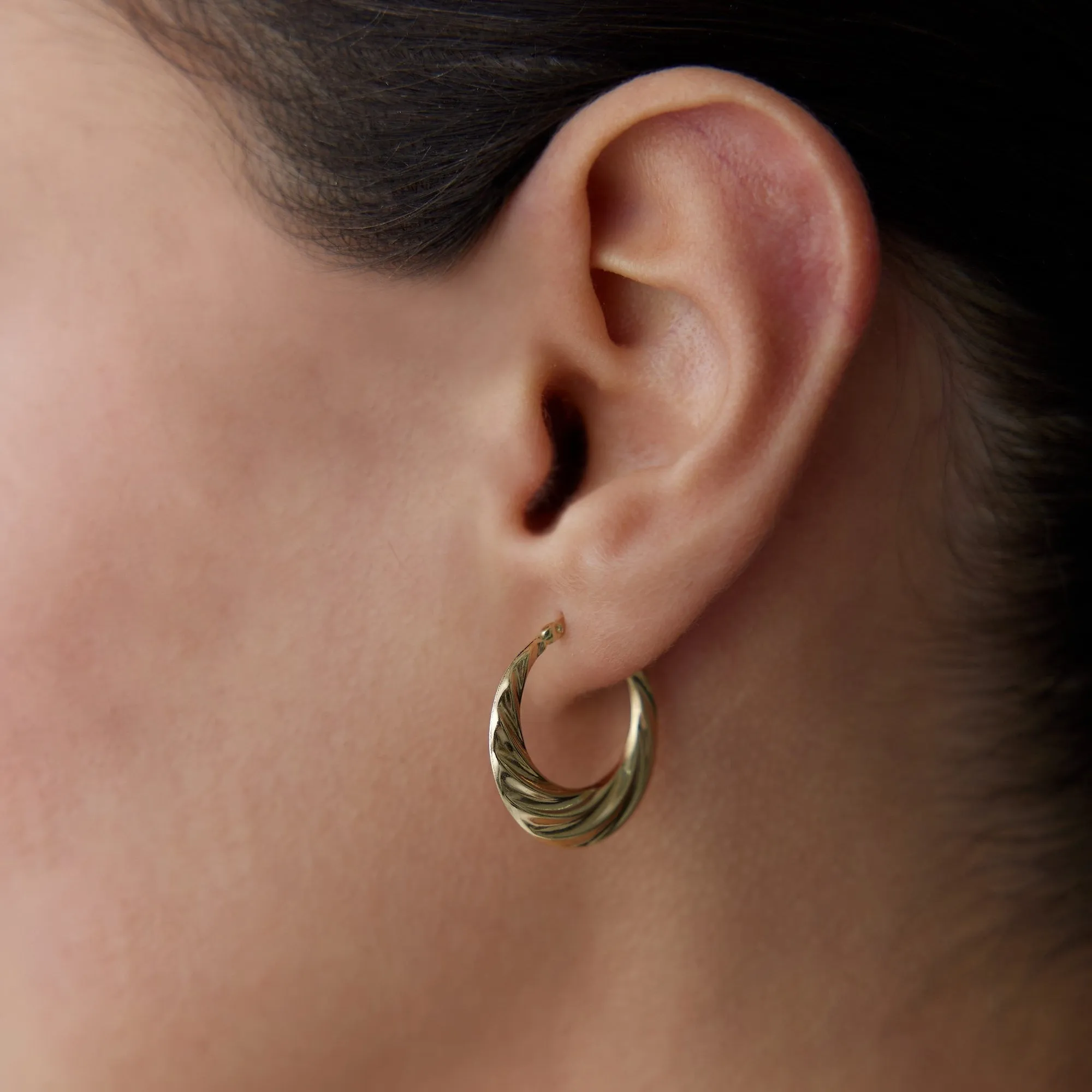 14k Gold Hoop Earrings Boom Fold Hoop Earrings