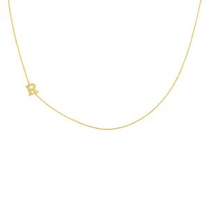 14K Gold Minimalist Block Initial Necklace