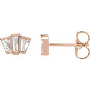 14K Rose 1/3 CTW Diamond Geometric Cluster Earrings
