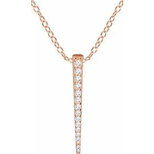 14K Rose 1/4 CTW Diamond Graduated Bar 16-18" Necklace