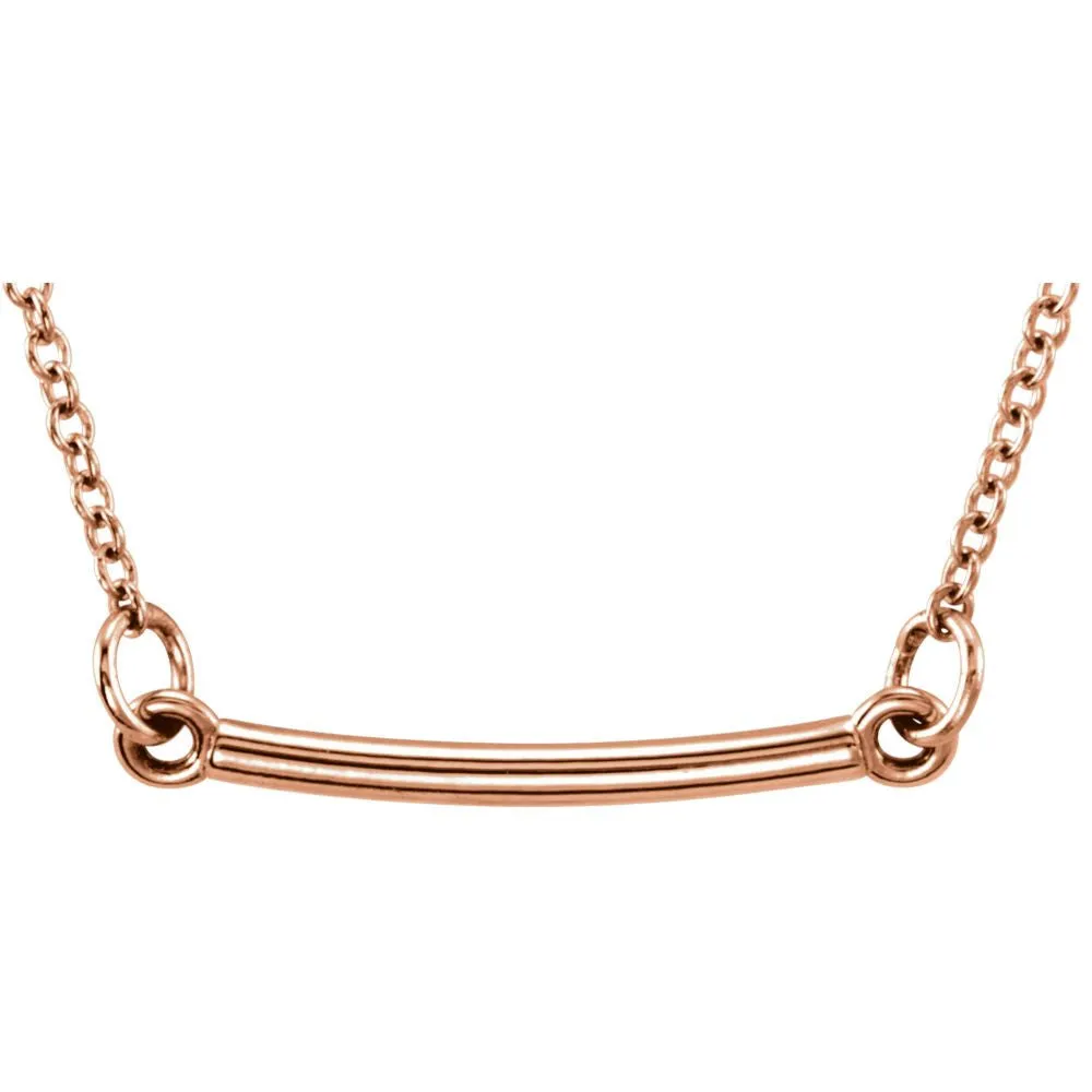 14k Rose Gold Tiny Posh Bar 16-18" Necklace