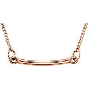 14k Rose Gold Tiny Posh Bar 16-18" Necklace