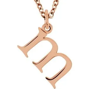 14K Rose Lowercase Initial m 16" Necklace