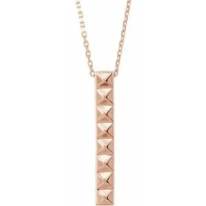 14K Rose Pyramid Bar 16-18" Necklace