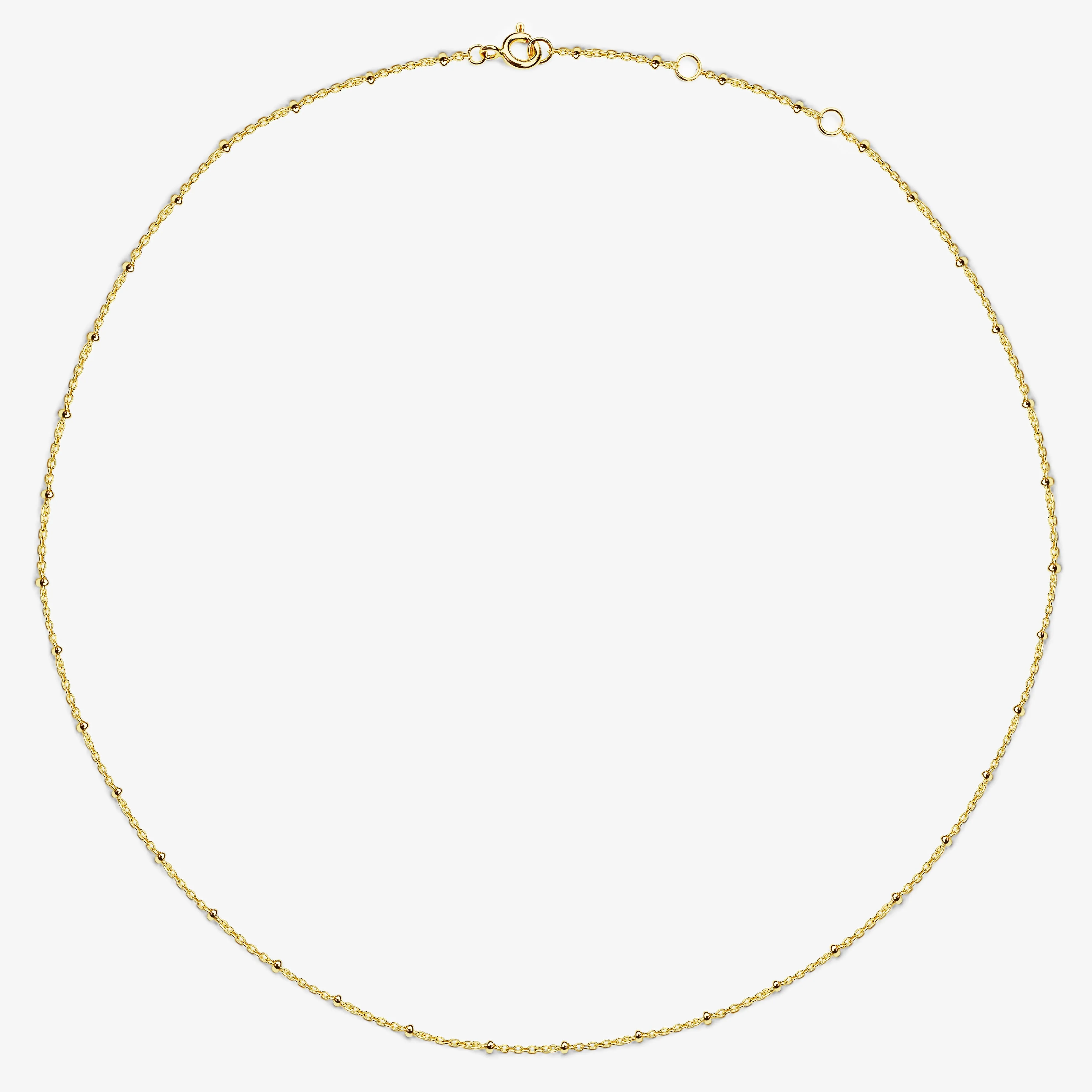 14k Solid Gold Ball Chain Necklace