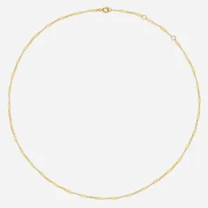 14k Solid Gold Thin Flat Chain Necklace