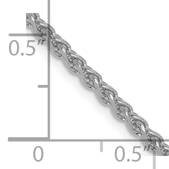 14k White Gold 1.8mm Solid D.C Spiga Chain