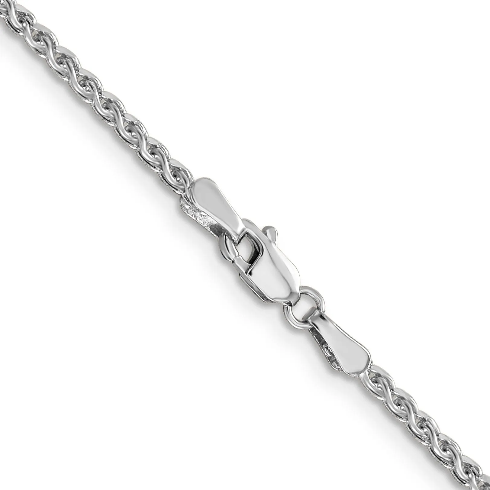 14k White Gold 1.8mm Solid D.C Spiga Chain