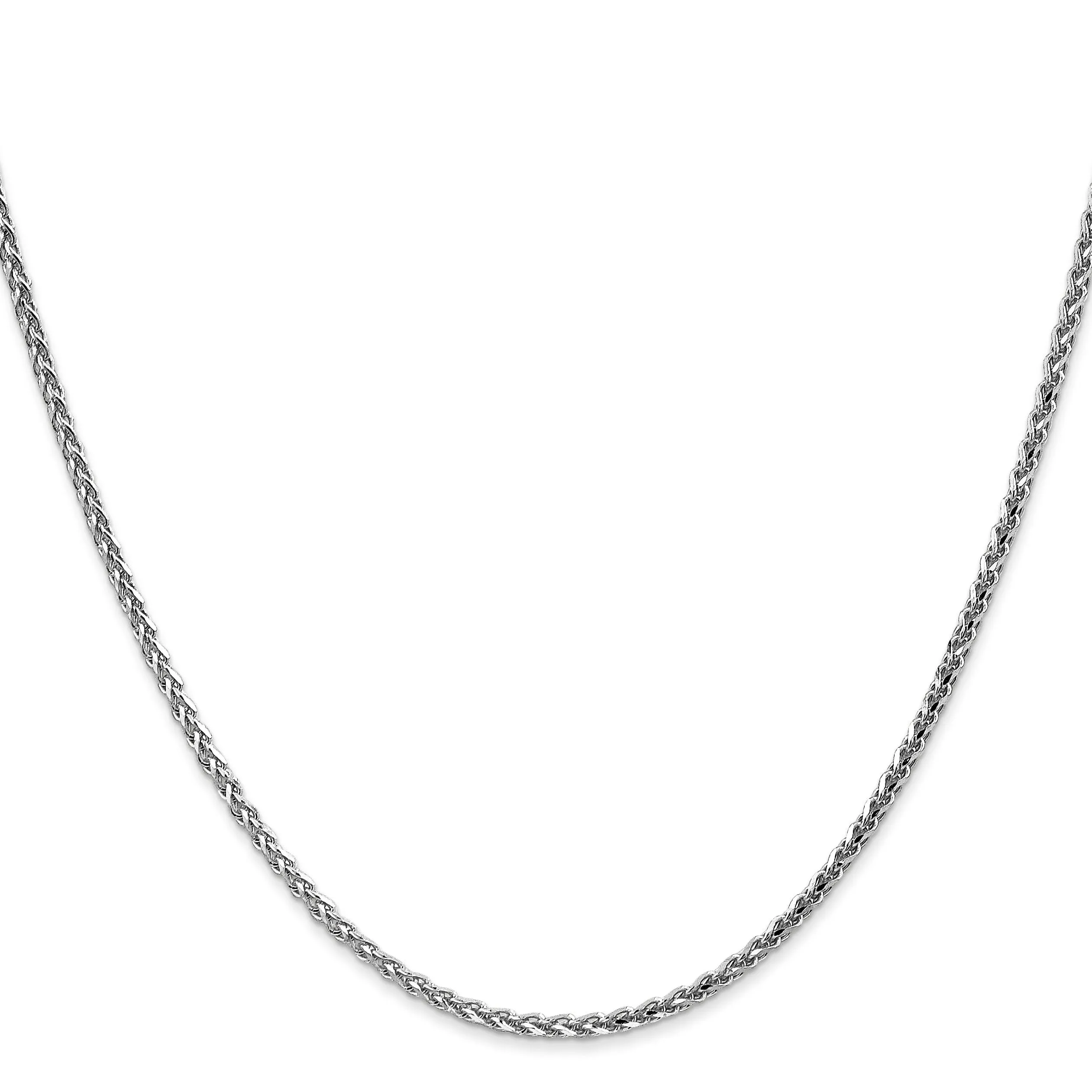 14k White Gold 1.8mm Solid D.C Spiga Chain