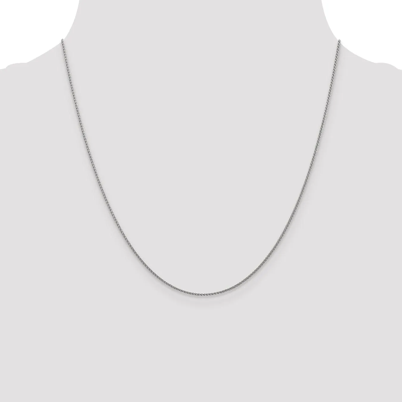 14k White Gold 1mm Spiga Chain