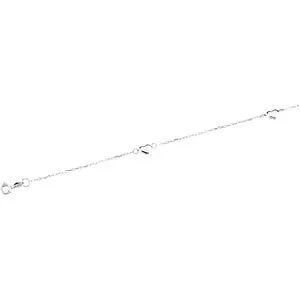 14k White Gold .75mm Diamond-Cut Cable Heart 10" Anklet