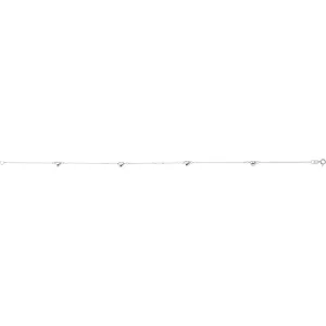 14k White Gold .75mm Diamond-Cut Cable Heart 10" Anklet