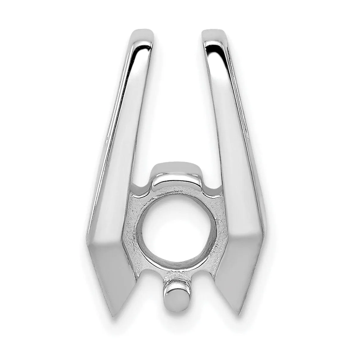 14k White Gold Hold 5.75mm Stone Slide Pendant