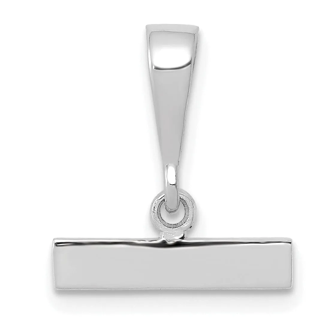 14k White Gold Polished Finish Medium Size Top Bar for Number Charm Pendant