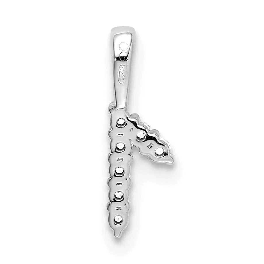 14k White Gold Polished Finish with Diamonds Number 1 Pendant