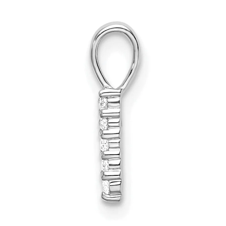 14k White Gold Polished Finish with Diamonds Number 1 Pendant