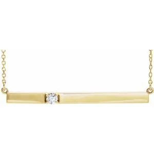 14K Yellow 1/10 CTW Diamond Bar 17.5" Necklace