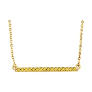 14k Yellow Gold 1/6 CTW Yellow Diamond 18" Bar Necklace