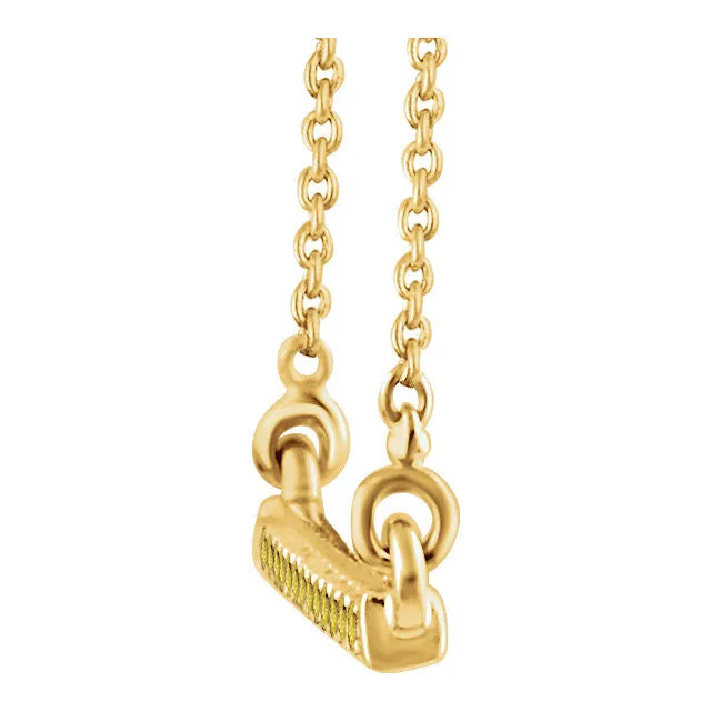 14k Yellow Gold 1/6 CTW Yellow Diamond 18" Bar Necklace