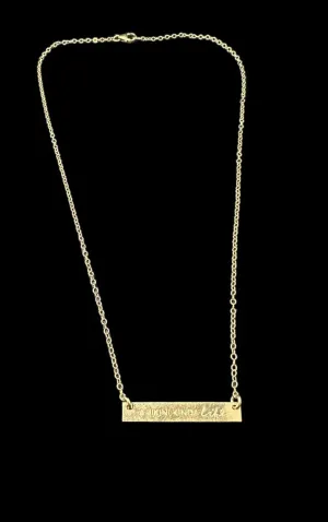 14k Yellow Gold Filled “A Bikini Kinda Life” Bar Pendant Oval Chain Necklace