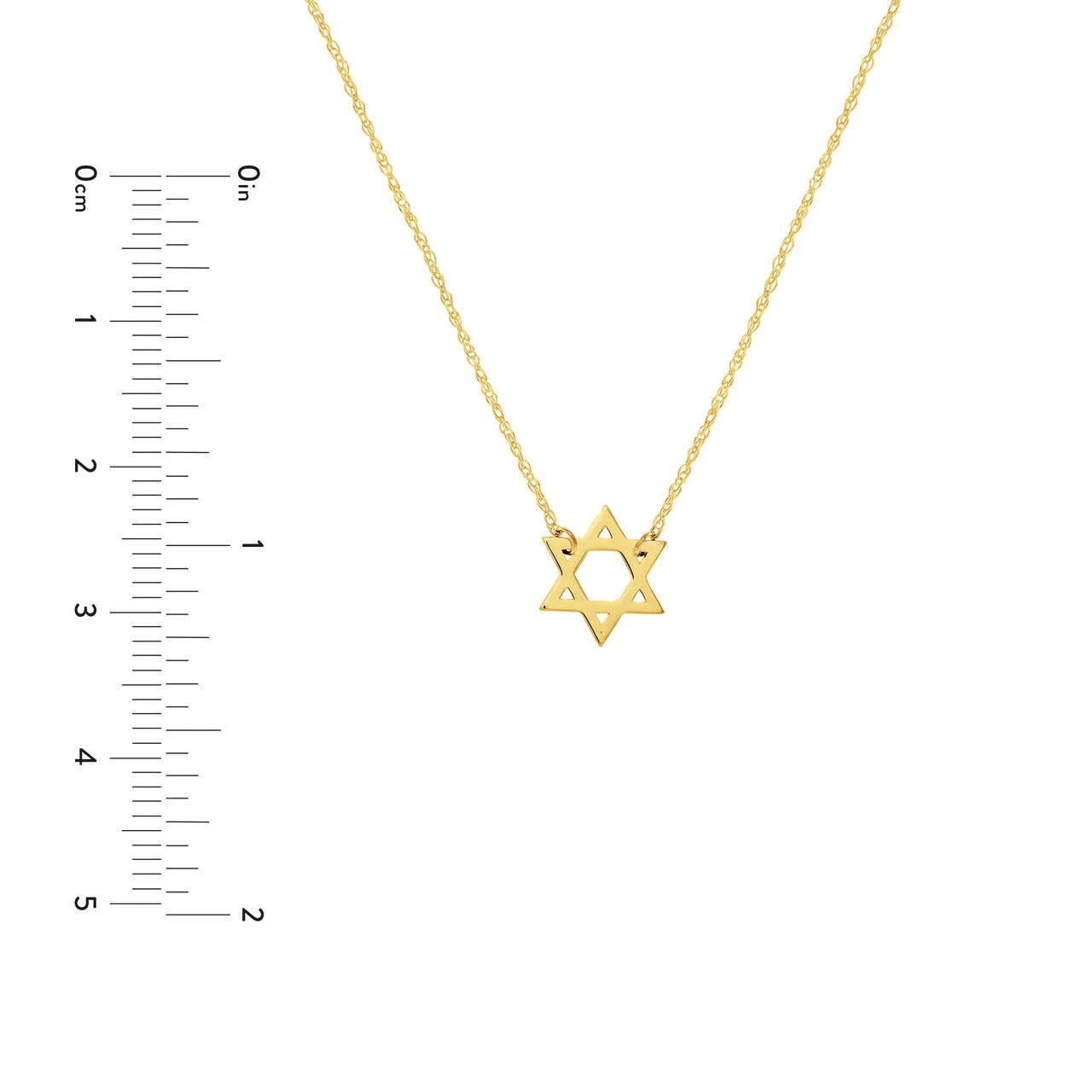 14K Yellow Gold Mini Star Of David Necklace