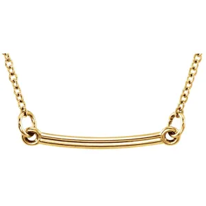 14k Yellow Gold Tiny Posh Bar 16-18" Necklace