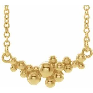 14K Yellow Scattered Bead 18" Necklace