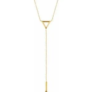 14K Yellow Triangle & Bar Y 16-18" Necklace
