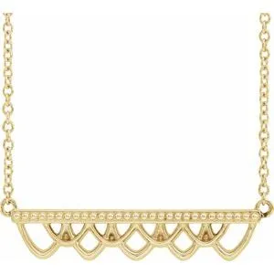 14K Yellow Vintage-Inspired Bar 18" Necklace