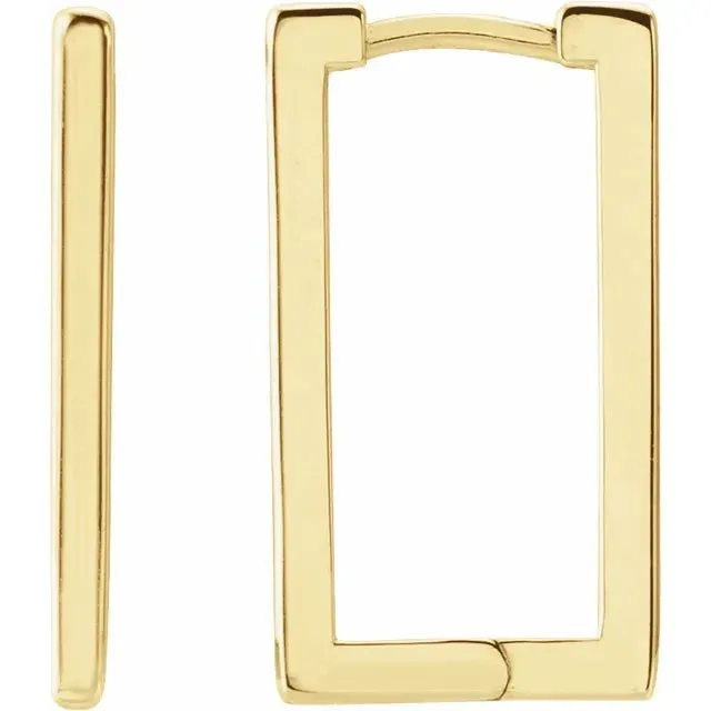14KT yellow gold geometric hinged hoop earrings