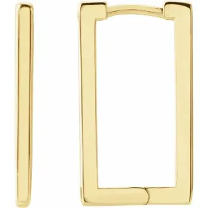 14KT yellow gold geometric hinged hoop earrings