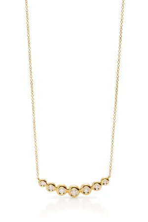 14KY Curved Diamond Bar Necklace