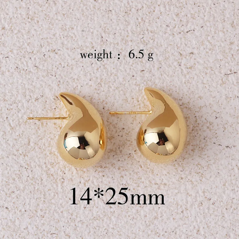 18K Copper Plating Drop Earrings