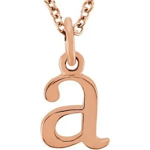18K Rose Gold-Plated Sterling Silver Lowercase Initial a 16" Necklace