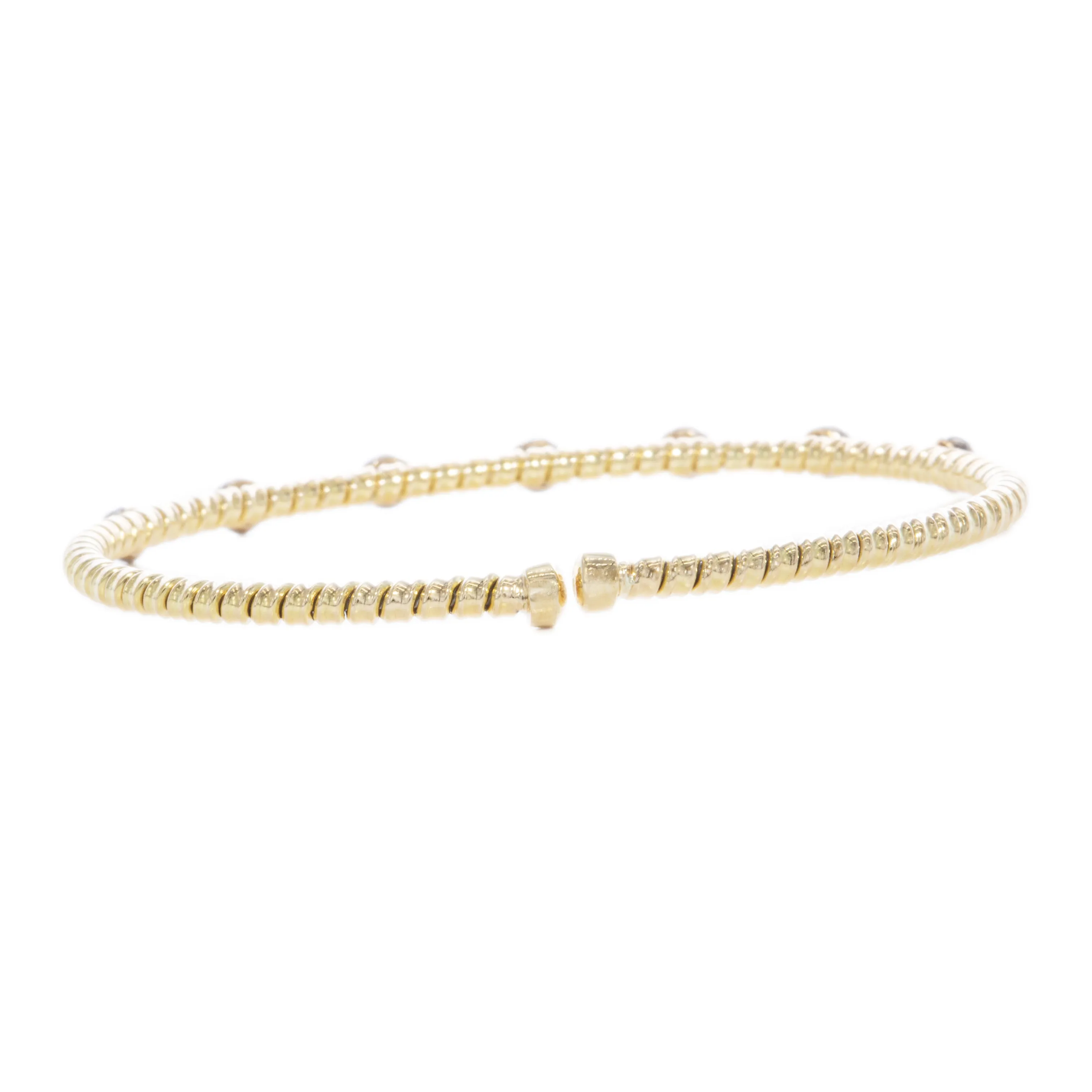 18k Yellow Gold Diamond Cuff Bangle