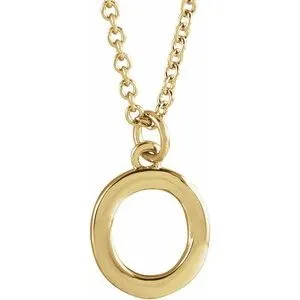 18K Yellow Gold-Plated Sterling Silver Initial O Dangle 18" Necklace