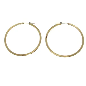 18KT Yellow Gold Large Flat Hoop Earrings