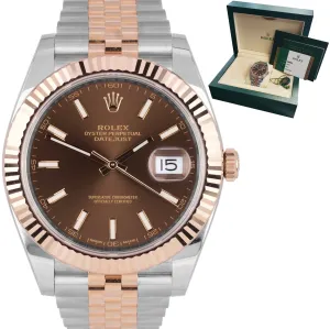 2018 Rolex DateJust 41 II 126331 Brown Everose Gold 18K Two-Tone Jubilee Watch